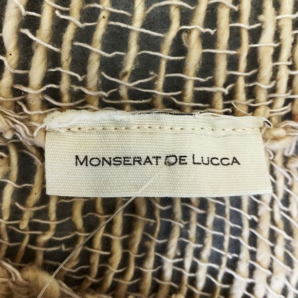 Monserat De Lucca Poncho Womens OS Beige Morely Delray Sanchez Long Woven Knit - Picture 4 of 8